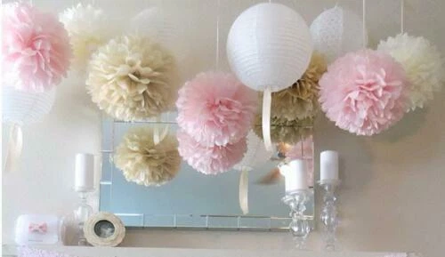 10 Pack Tissue Paper Pompom Pom Poms Hanging Garland Wedding Party Decor
