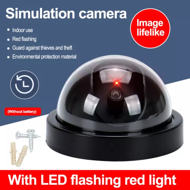1 Pack Dummy Camera Fake Security CCTV Dome Camera with Flashing Red LED Light