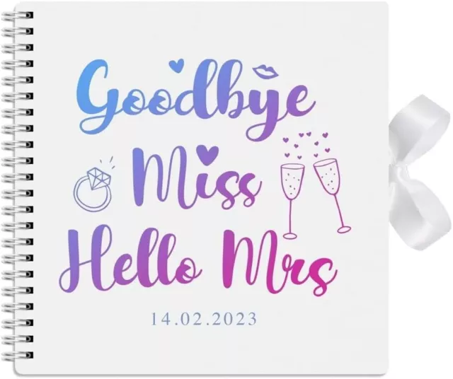 Personalised Hen Party Guest Book Ombre Team Bride Keepsake Purple 15cm x 15cm