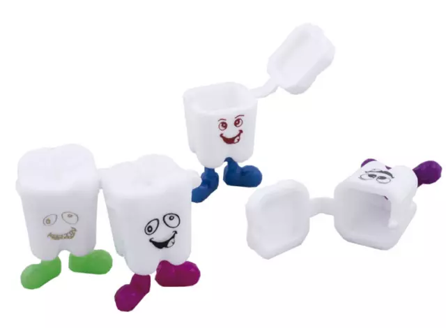 20 Baby first tooth holder molar box plastic colorful fun for kids fast shipping