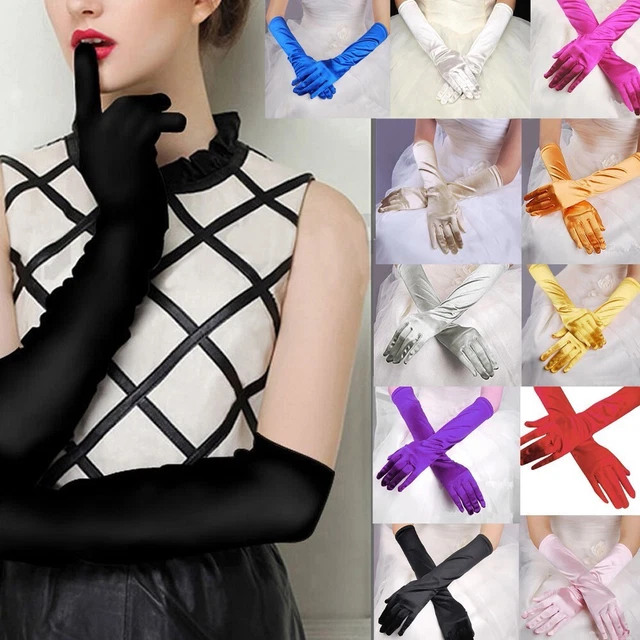 Womens Prom Opera Gloves Satin Wedding Long Bridal Evening Party Gloves/Mittens