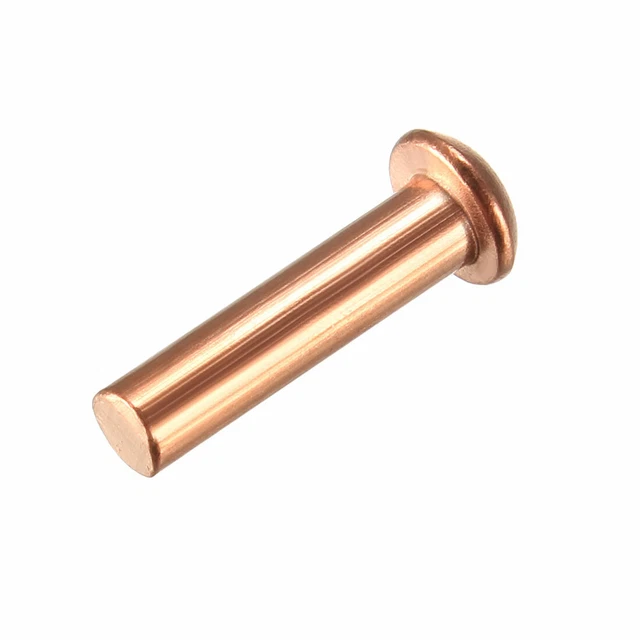 50Pcs 1/8poucesx 15/32" Tête ronde Cuivre Solide Rivets Attaches
