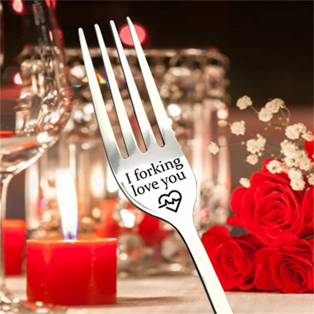 "I forking love you" Letters Engraved Stainless Steel Fork Nice Best Gift AU