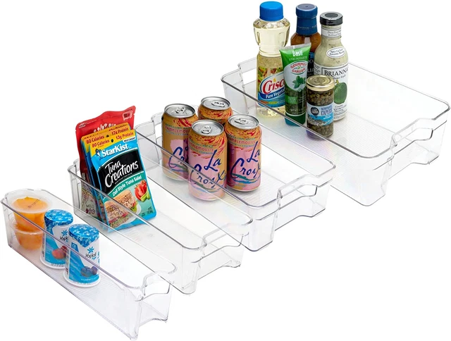 Dial Industries Refrigerator Organizer Stackable Bins, Set of 4, Assorted