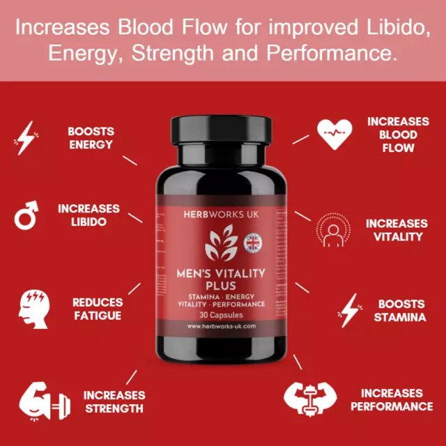 Men's Vitality Plus - Performance & Libido Enhancer, Energy, Stamina, Strength
