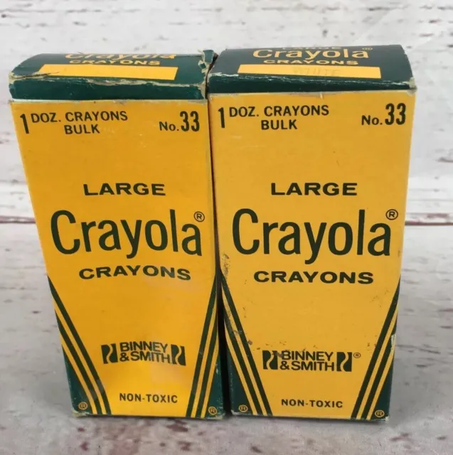 LOT OF 2 Vintage Crayola 12 Bulk Crayon Box, No. 33 White Black