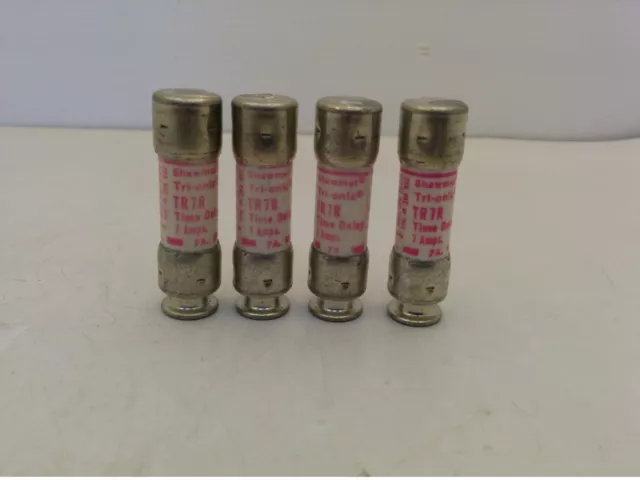 Gould Shawmut Tr7R Fuse, 7 Amp 250Amp Time Delay, Rk5 Class (Lot Of 4) Nnb