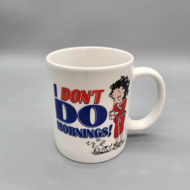 BETTY BOOP 'I DON'T DO MORNINGS' 11oz COFFEE MUG TEA CUP NJ Croce CERAMIC 2002