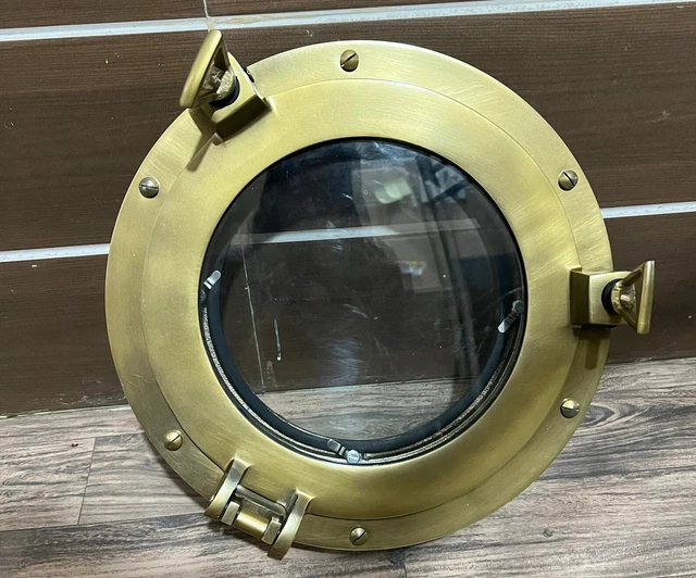 Latón Antigüedad Barco Portilla Ventana Puerta Cristal Porthole-