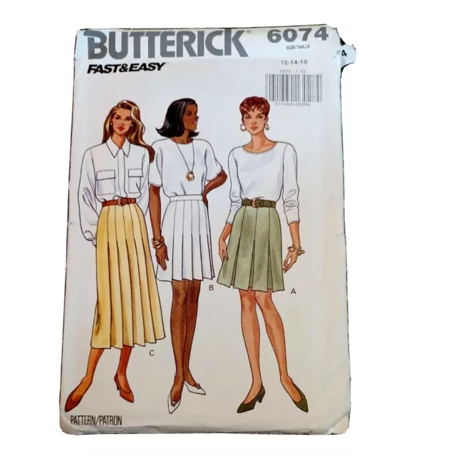 Vintage Butterick 6074 Aderente Camicetta Cartamodello Donna Taglia 12 14 16 Non