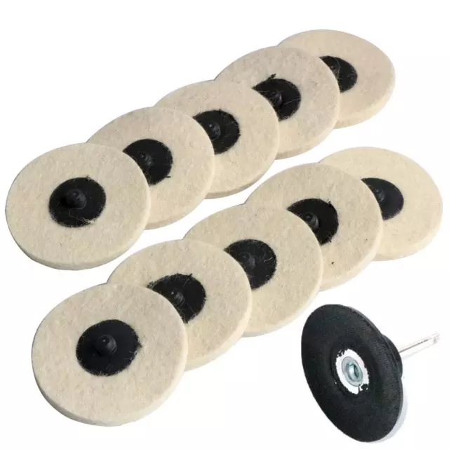 3 pulgadas 10 piezas almohadilla de lijado fieltro de lana cambio rápido rollo de disco bloqueo pulido superficial