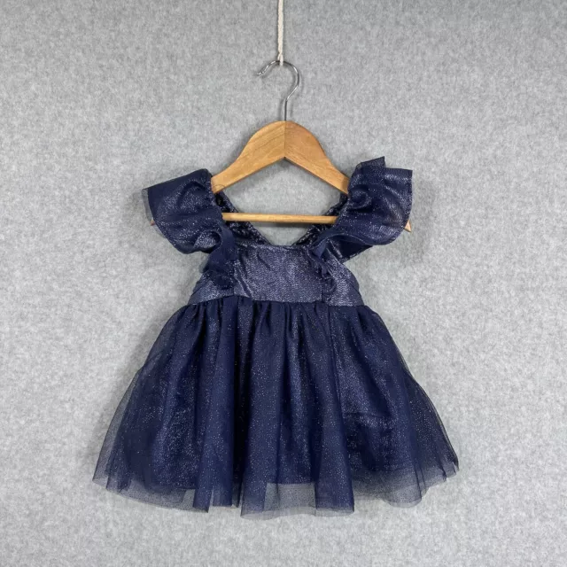 Cotton On Baby Dress Size 0-3 Months Blue Shimmer Glitter Party 000