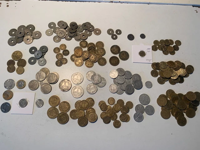 Beau Lot + de 204 pièces de monnaies françaises,  Bronze, aluminium, Nickel ...