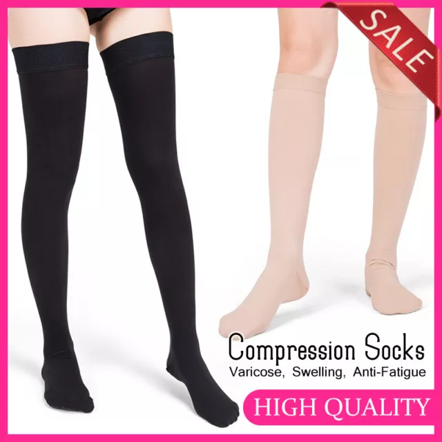 Compression Socks Travel Flight DVT Relief Aching Legs Varicose Veins Stockings