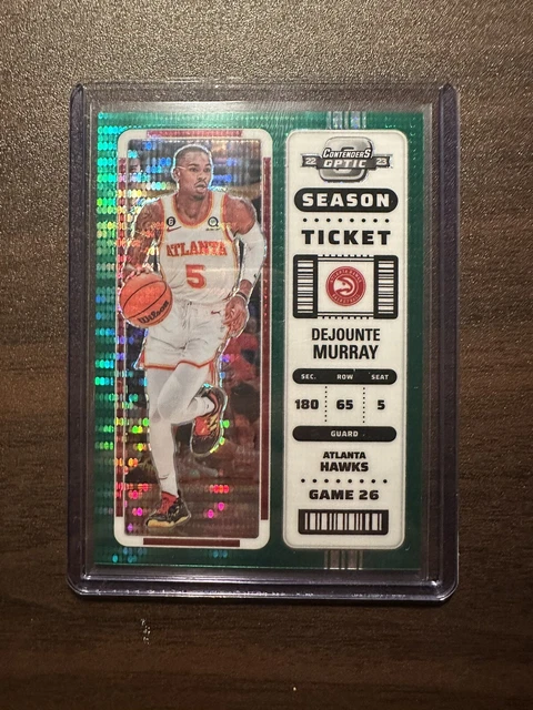 Dejounte Murray 2022-23 Contenders Optic Season Ticket Green Pulsar Prizm #/25