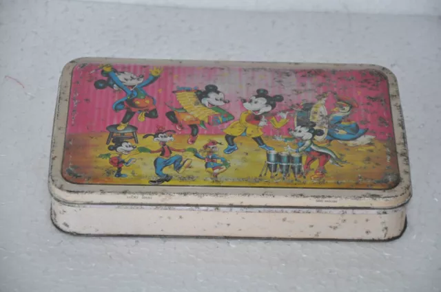 Vintage Lucky Series Miki Mouse Dancing Colorful Print Litho Tin Box