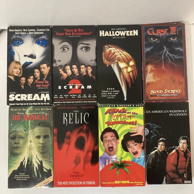 VTG HORROR VHS Lot Of 8 Halloween, Scream Cult, Slashers, Scary