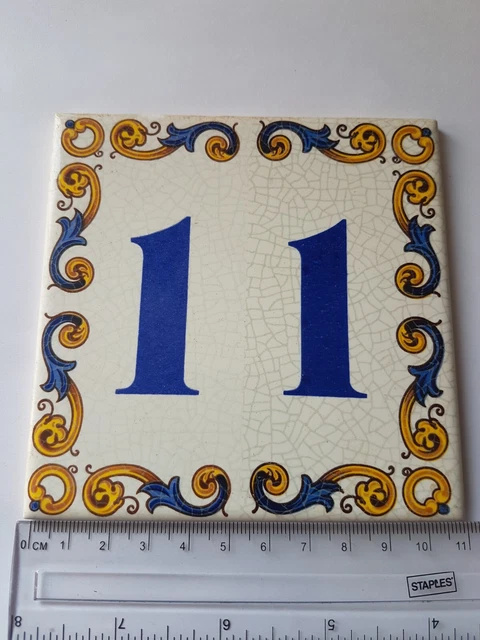 Vintage Ceramic Tiles House Number 11