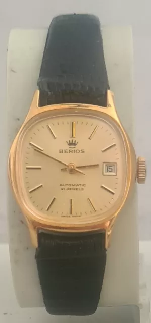 NUOVO N.O.S. Orologio Vintage Donna Berios Automatico ETA Cal. 2671 Swiss Made