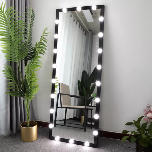 Hollywood Full Body Mirror with Lights, 3 Color Modes, Lighted Standing