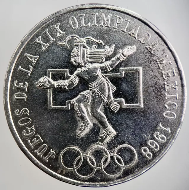1968 Mexico 25 Pesos Olympics Silver Coin | Very High Grade | a2573