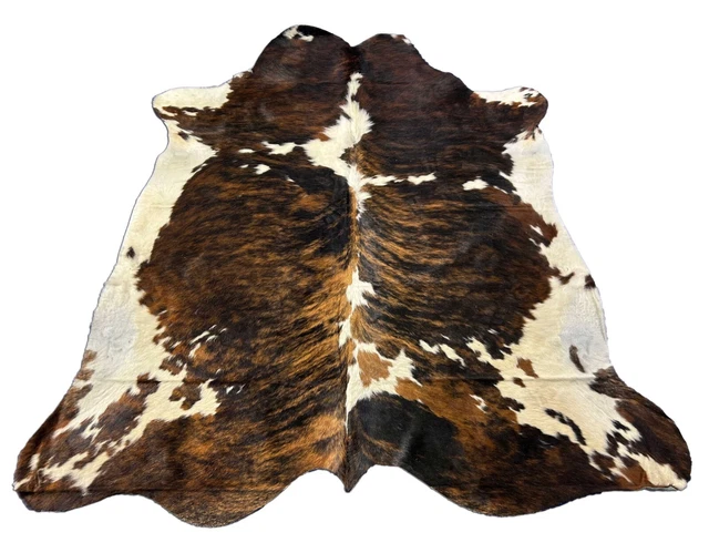 Hermosa alfombra tricolor de cuero de vaca CowhidesUSA tamaño: 6,2x6,2 pies K-265