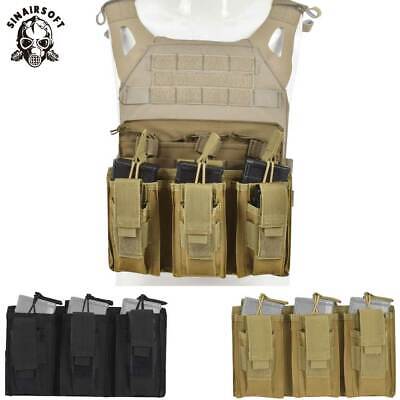 MAG IDOGEAR Tactical 5.56 .223 Mag Pouch MOLLE Modulaire Triple Ouvert Haut Hunting 