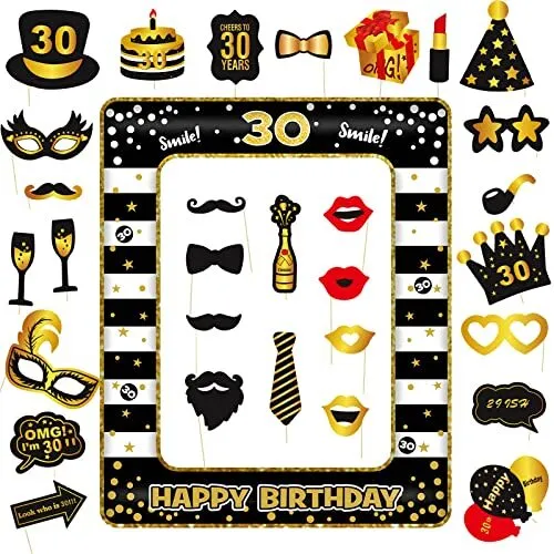 30 PEZZI PHOTO Booth, Foto Props, Kit Compleanno, Gadget