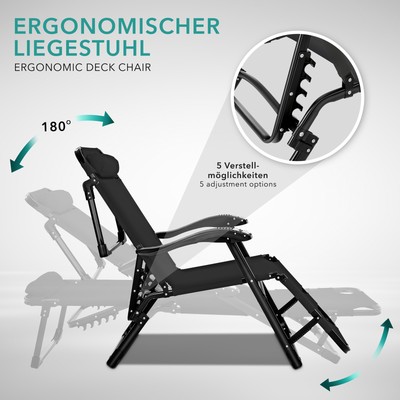 RETOURE GARTENSTUHL SONNENLIEGE Hochlehner Relaxliege Liegestuhl