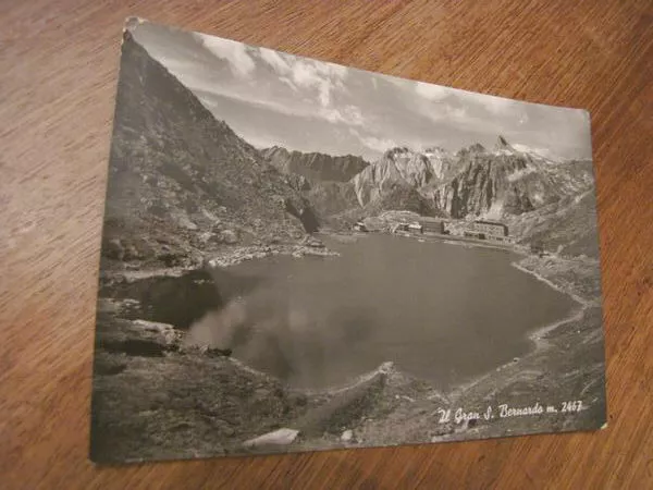 Cartolina Postcard Gran San S Bernardo Lago Saint Rhemy 1957 10 lire Aosta Lac