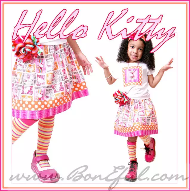 BonEful BTS Boutique RTS 4 5 6 GIRL Birthday Party Hello Kitty Circus NEW SKIRT