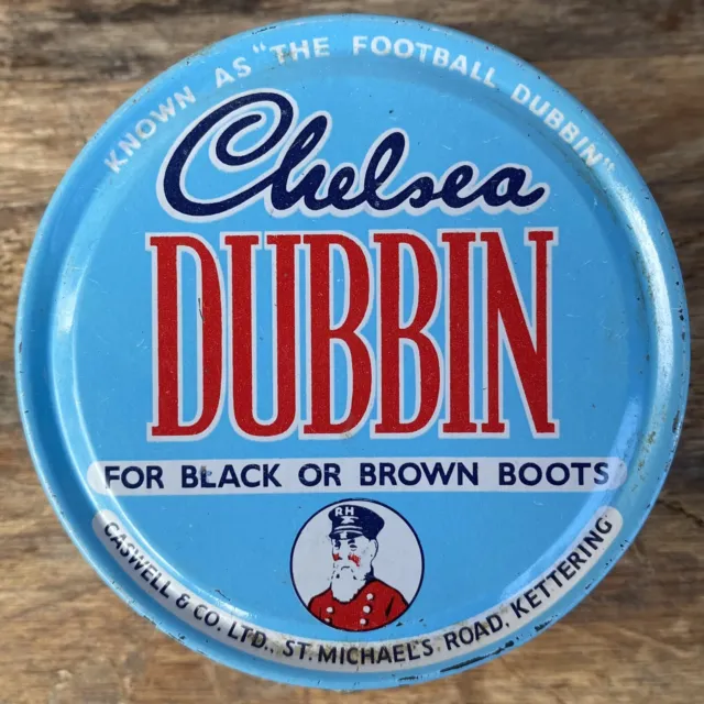 Vintage Chelsea Boot Dubbin 1.55oz/44ml Advertising Tin Contents Cobbler Display