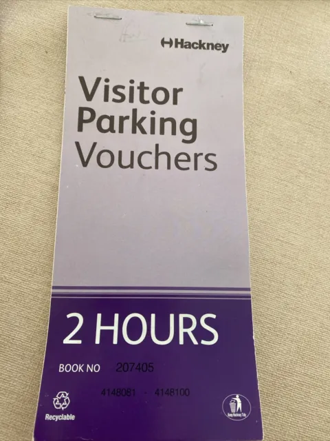 Central London Hackney  Zone G parking vouchers 20 x 2 Hours!