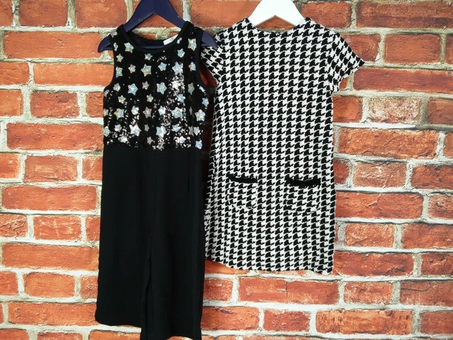 Girls Bundle Aged 4-5 Year Next M&S Sparkle Stars Playsuit Dog Tooth Dress 110Cm