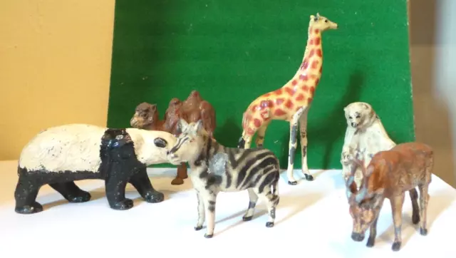 Britains/Timpo Era Painted Lead Zoo Animals Panda Bear Staeg Zebra Etc