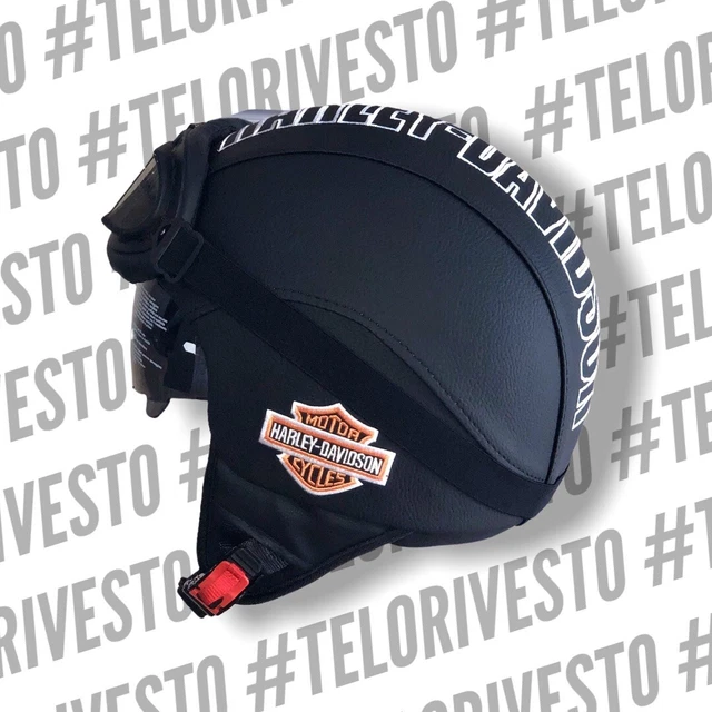 Casco Vintage Harley Davidson personalizzato in pelle s,m,l,xl occhiali  visiera