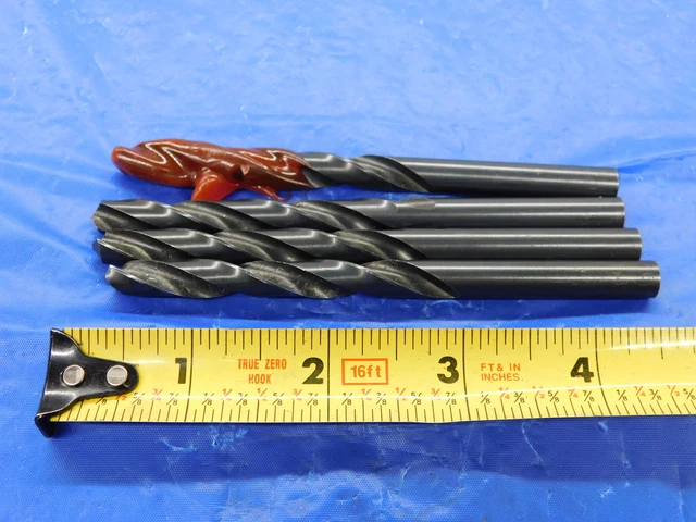 4Pcs Etm 8.1Mm Black Oxide Hss Jobber Twist Drill Bit 2 1/2 Loc 4 1/2 Oal 8.1