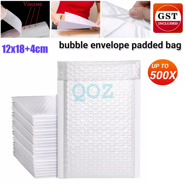 50/100/300/500X Bubble Envelope 120 x 180mm Padded Bag Cushioned Mailer White