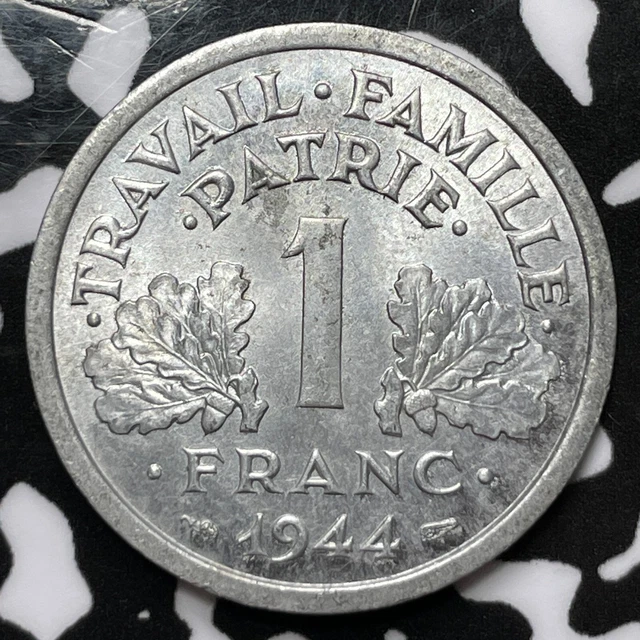 1944-C France 1 Franc Lot#M4714 High Grade! Beautiful!
