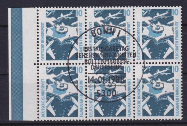 Bund 1347 Au Seitenrand links 6er Block SWK 10 Pf ESST Bonn