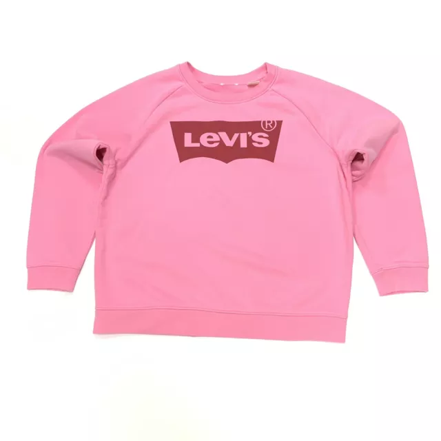 Levis Women's Relaxed Graphic Batwing Crew Sweatshirt In Pink In Size M