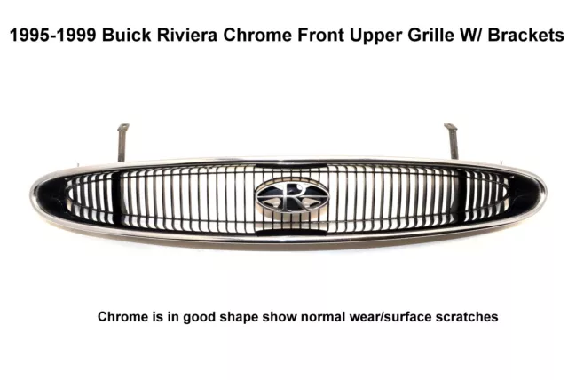 1995 - 1999 Buick Riviera Oem Chrome Front Upper Grille Grill Bracket Emblem