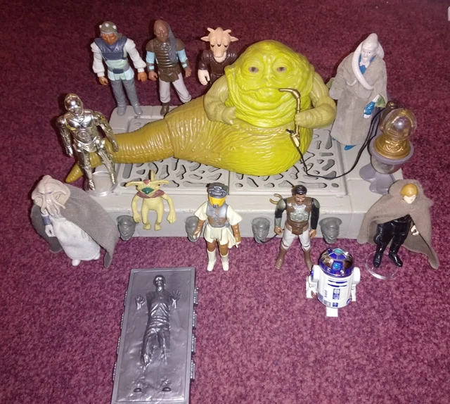 VINTAGE STAR WARS Jabba the Hutt playset, Luke, Ree Yees, Bib, C3PO