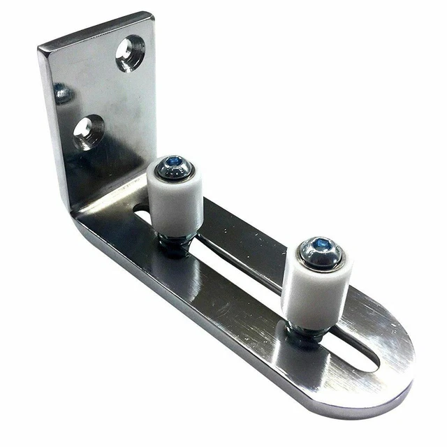 Barn Door Guides Wall Mount Anti Swinging Floor Parts Fixing Hardware Dual Wheel