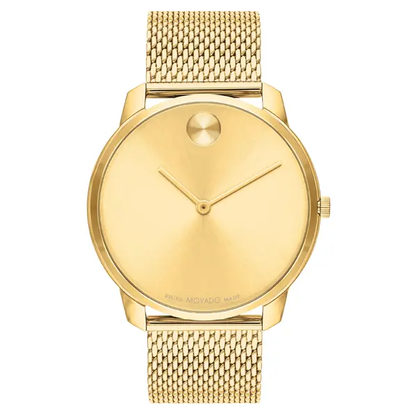 *BRAND NEW* Movado Bold Gold-Tone Dial Gold-Tone Steel Case Men's Watch 3600833