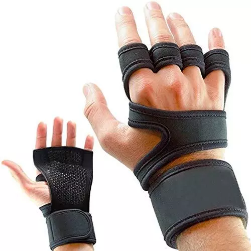 Gym Gloves Women Men Weight Lifting Palm Hand Grip Training Half Finger Padded