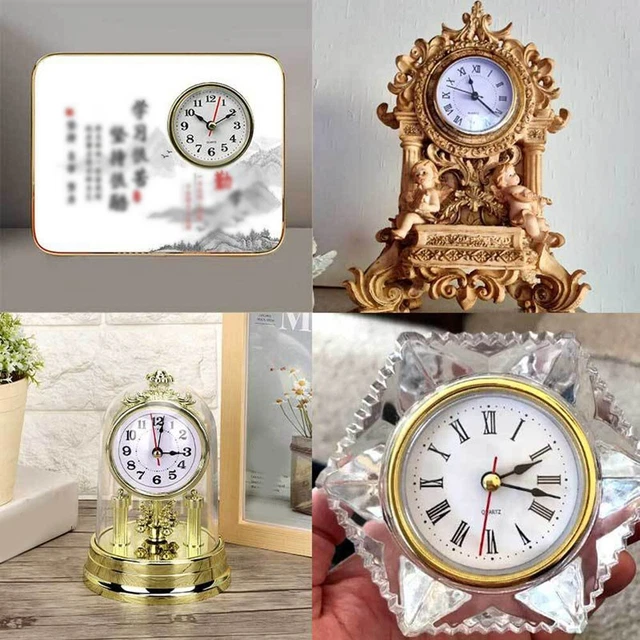 Réparation d'horloge facile 65 mm insert quartz remplacement chiffres arabes ro