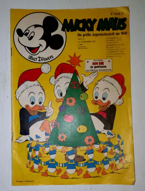 Micky Maus Heft Nr.51 vom 19.Dezember 1970 Originalheft