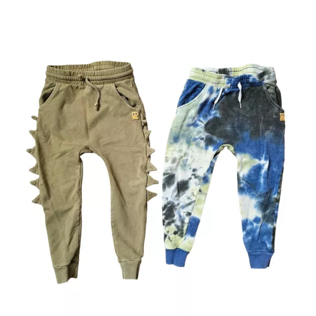 Rock Your Kid track pants bundle x 2 pairs dinosaur & tie dye boys size 8 green