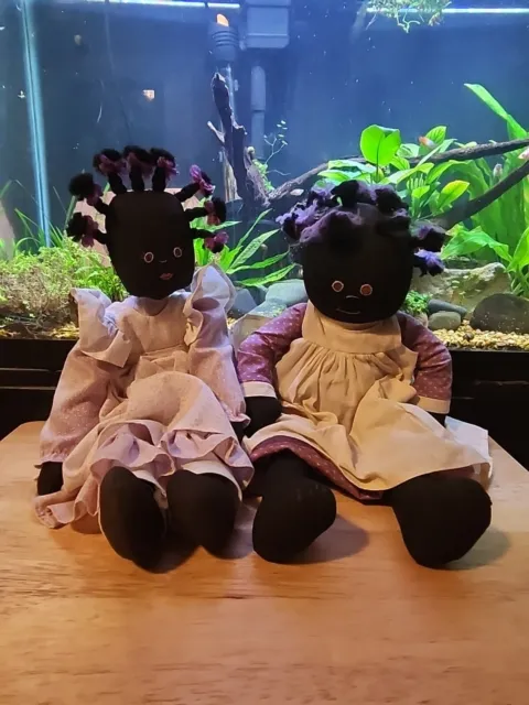Primitive Black Americana Rag Doll Sisters